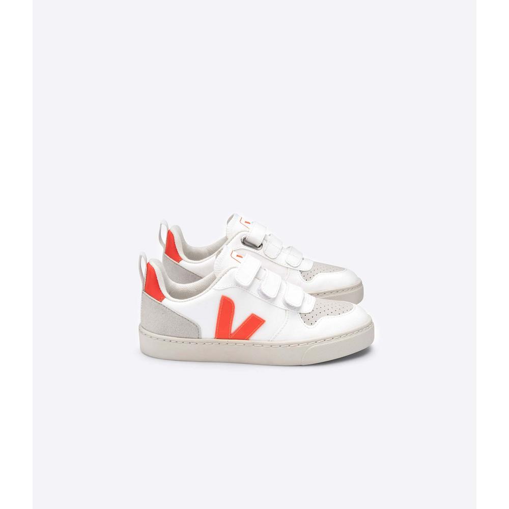 Veja V-10 CWL Sneakers Kinderen White/Orange | NL 858DFM